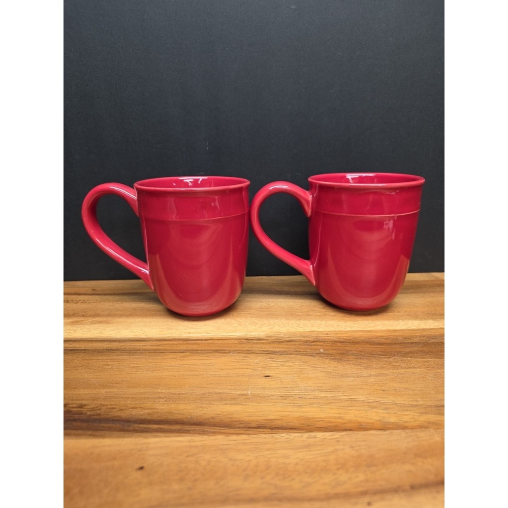 Food Network " Fontina Red" Mug Set Of 2